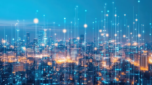 Urban landscape with digital construction models