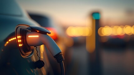 Obraz premium Accessible Rural Electric Vehicle Charging Station Amid Serene Natural Surroundings