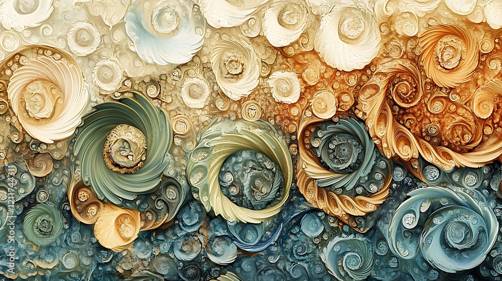 Wall mural a detailed and intricate fractal pattern in shade background