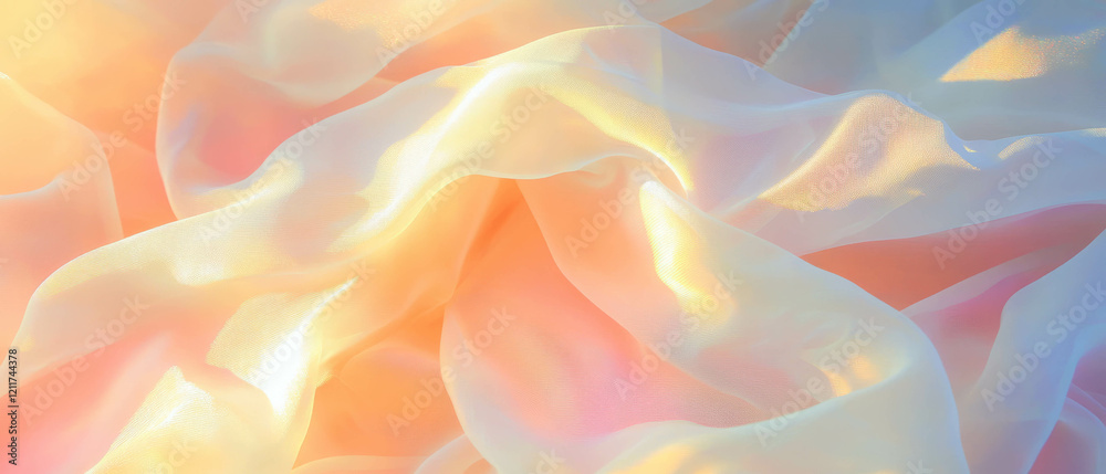 Poster silk georgette fabric showcasing delicate texture and sheer appearance in soft lighting