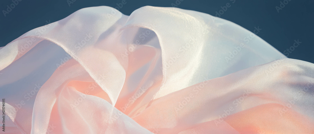 Poster silk georgette fabric showcasing soft texture and sheer appearance in natural light