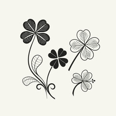 different set shamrock black silhouettes
