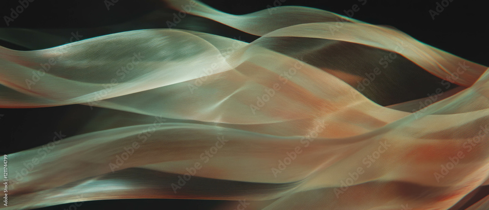 Poster elegant silk ribbons with smooth texture create a flowing display of color and movement
