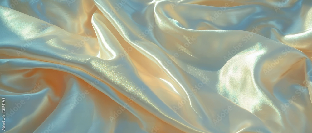 Aufkleber luxurious silk satin fabric with glossy sheen and smooth texture in soft colors
