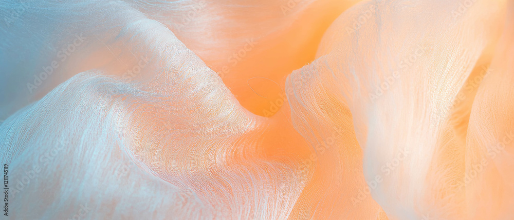 Poster Exploring the delicate texture of fine silk fibers in soft hues
