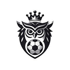 Obraz premium Football Team Emblem with Owl and Ball Design