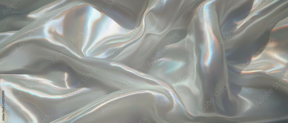 Poster fluid drape and soft sheen of smooth silk fabric showcased in a luxurious texture