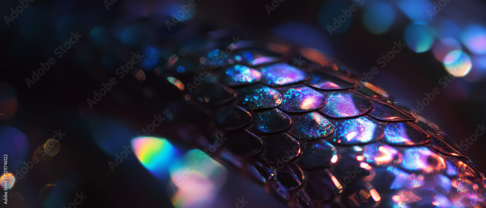 Poster stunning close-up of snake scales with smooth texture and vibrant colors