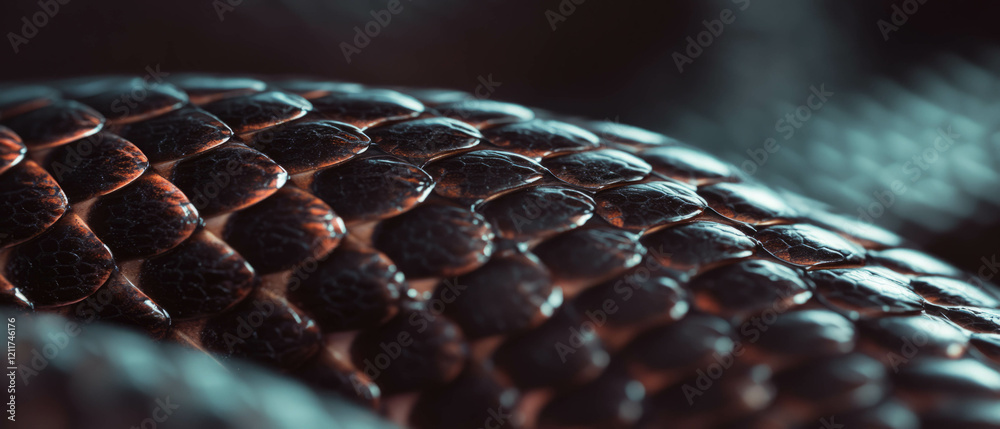 Poster Exploring the intricate details of snake skin texture and its captivating smoothness