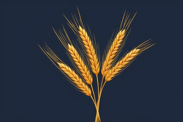 Fototapeta premium there are two stalks of wheat on a dark blue background