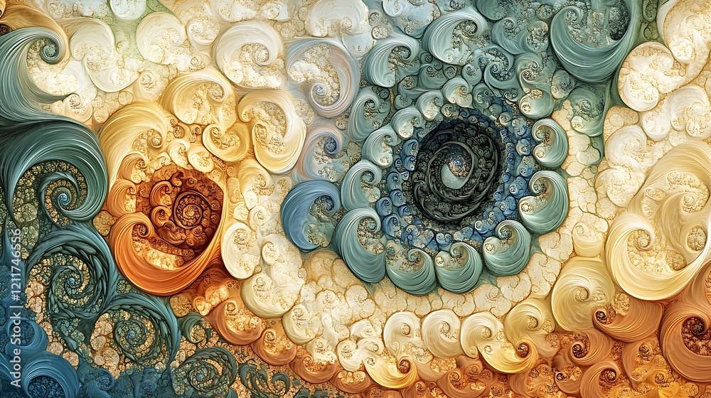 Wall mural a detailed and intricate fractal pattern in shade background