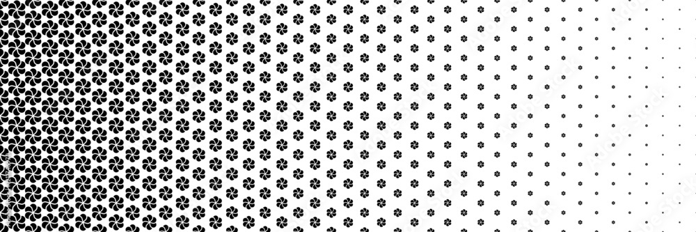 Poster horizontal halftone of trendy black symbol for pattern and background.