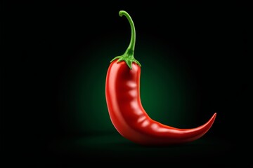 realistic illustration of a red chili pepper on a black background