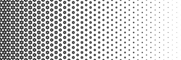 horizontal halftone of trendy black symbol for pattern and background.