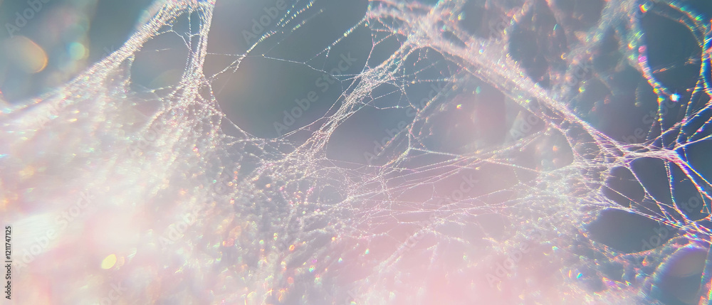 Poster delicate beauty of spiderwebs with shimmering texture and intricate threads