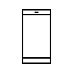 mobile phone icon vector simple black line white background