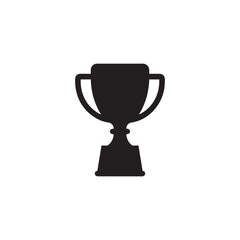 Trophy cup vector icon isolated on white background. Simple winner symbol