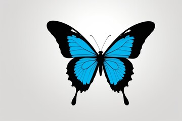Fototapeta premium arafed butterfly with blue wings on a white background