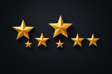 Obraz premium five golden stars on a black background with a dark background