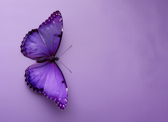 Duży fioletowy motyl na pastelowym tle - piękno natury i delikatność © Henryk Guziak