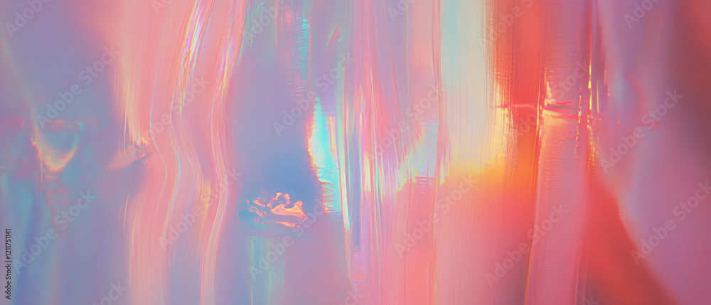 Poster Teleportation beams reflecting shimmering light and creating dynamic movement effect