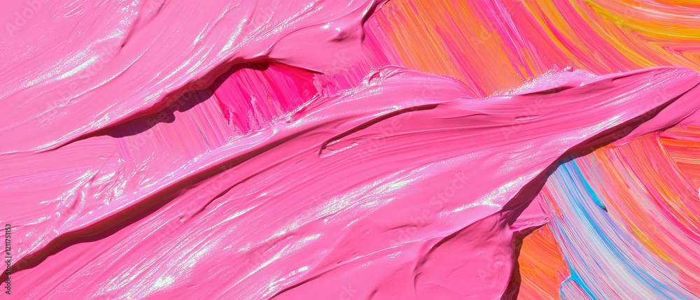Poster vibrant tempera paint with thick texture in an abstract pattern