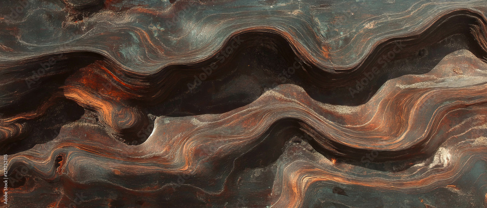 Aufkleber Exploring the intricate patterns and textures of tree bark in close detail
