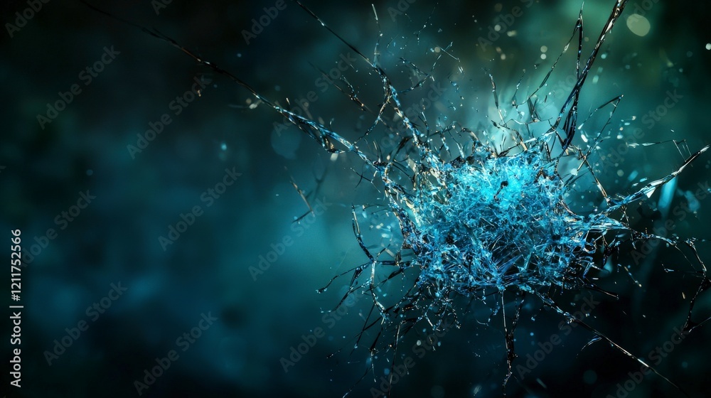 Aufkleber Vibrating abstract glass shards digital art modern background creative design close-up view conceptual aesthetics