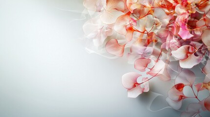 Obraz premium Abstract composition of delicate petallike shapes floral art soft background peaceful ambiance close-up view beauty concept