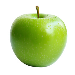 A large green apple, cut out. Isolated on transparent or white background