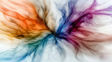 Fototapeta premium Dynamic abstract color trails disrupting muted tones in ethereal artistic composition digital environment vibrant viewpoint