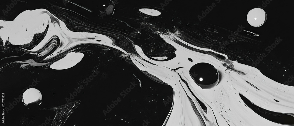 Poster Warp drive energy fields create diverse swirling patterns in distorted space