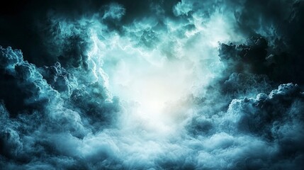 Fototapeta premium Dynamic glowing frames of abstract mists dissolving in ethereal clouds nature digital art atmospheric aerial perspective