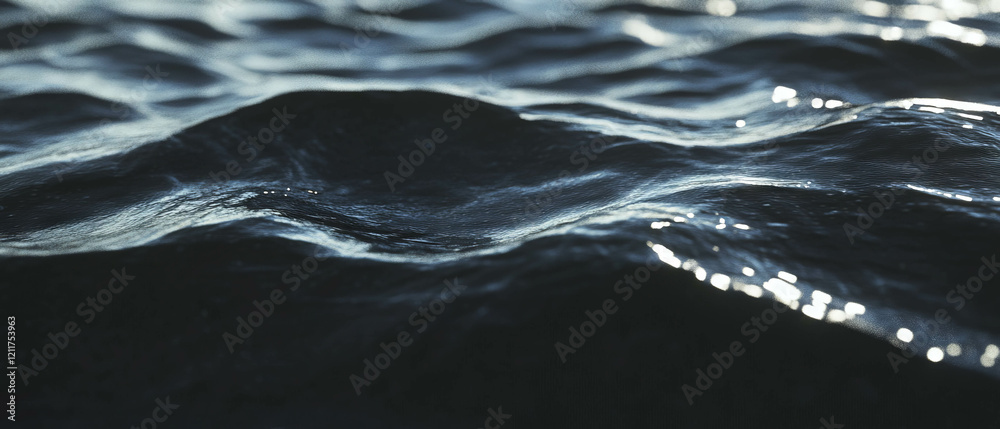Poster texture of wet sand and rippling water creating a tranquil coastal atmosphere