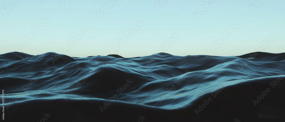 Poster texture of wet sand with smooth surfaces and dark patches at the beach during the evening