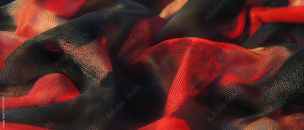 Poster Woven ribbons create intricate patterns of texture in vibrant colors and softness