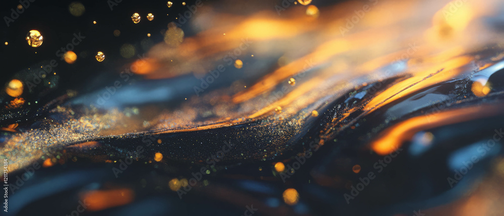 Poster Exploring the mesmerizing texture of zero-gravity gel with floating particles and fluid dynamics