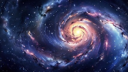 Obraz premium Spiral galaxy, cosmic dust, stellar birth, space exploration, background stars, astronomy, science education