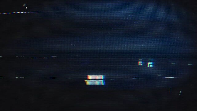 Monitor Glitch Screen, Noise Distortions, Cyberpunk Technology.