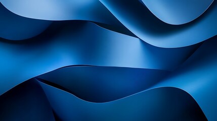Abstract Background with Blue Paper Waves and Dark Colors for Sleek and Modern Designs