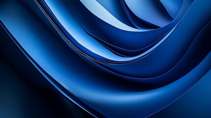 Abstract Background with Blue Paper Waves and Dark Colors for Sleek and Modern Designs