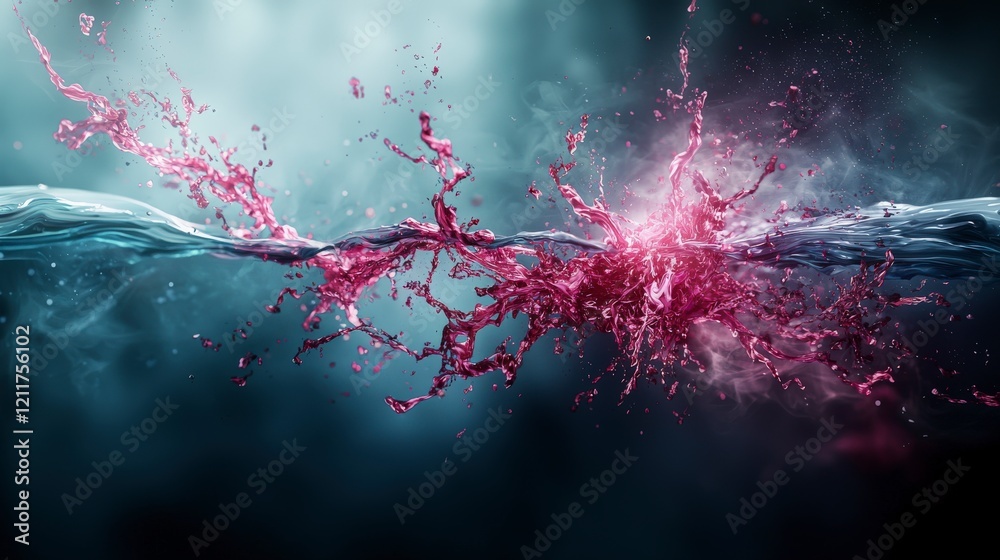 Leinwandbilder dynamic water splashes surreal art environment graphic design scene abstract concepts in motion