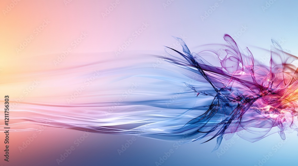 Leinwandbilder abstract digital creation dynamic parallel strokes and vibrant colors on a soft gradient for modern 