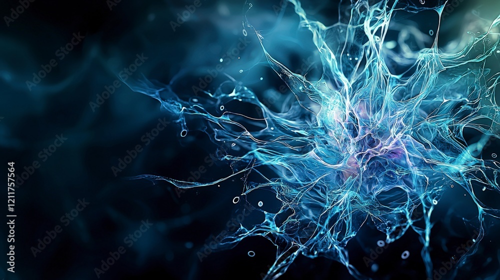 Poster Ethereal pulsating patterns abstract digital art stunning visuals dark background close-up view transcendental concept