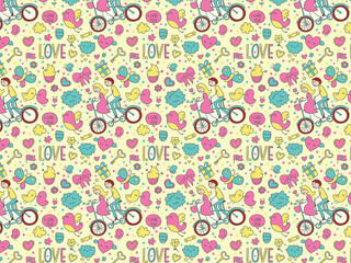 seamless pattern with flowers and butterflies