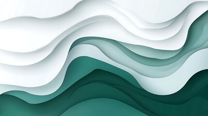 Obraz premium Abstract Teal and White Layered Wave Design