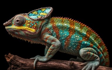 Fototapeta premium Vibrant Chameleon on a Branch