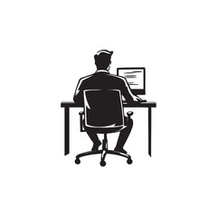 silhouette of a man with a laptop