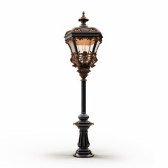 Fototapeta premium Ornate Victorian Street Lamp Post Black Gold 3D Render