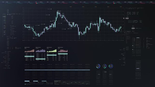 Dynamic data visuals for business info graphics, animated charts, and data-driven insights for a business meeting mock-up. Explore the world of trading, stock exchanges, and crypto